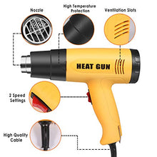 Load image into Gallery viewer, Heat Gun, 1600W Heavy Duty Hot Air Gun Kit, Variable Temperature Control with 2-Temp Settings 4 Nozzles 140℉~1112℉(60℃- 600℃)with Overload Protection for Crafts, Shrinking PVC, Stripping Paint