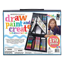 Load image into Gallery viewer, Art 101 Budding Artist 179 Piece Draw Paint and Create Art Set with Pop-Up Double-Sided Easel