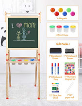 Load image into Gallery viewer, YOHOOLYO Kids Wooden Art Easel with Paper Roll, Double Sided Whiteboard Chalkboard Children Easel,Adjustable Height Magnetic Dry Easel Drawing with Kids Art Easel Playset for Boys Girls Gifts