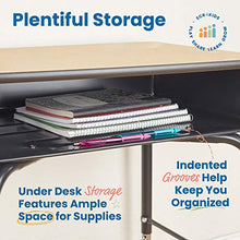 Load image into Gallery viewer, ECR4Kids 24" x 18" Adjustable Open Front Student Metal Book Box, DESK, 1-Pack, Black and Oak