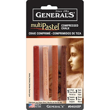 Load image into Gallery viewer, General Pencil Company Compressed Pastel Chalk 4-Pack: Earth Tones