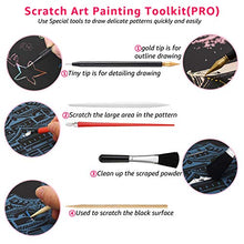 Load image into Gallery viewer, 9 Pcs Scratch Art Tools, Scratching Drawing Tools Set for Adults & Kids Painting Paper : Artist Glove, Tools Bag, Scratch Coloring Pens, Plastic and Wooden Stylus, Scraper, Repair Pen, Clean Brush