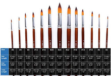 Load image into Gallery viewer, 13 Pcs Long Handle Pointed Round Large Paint Brushes Set with Premium Quality Synthetic Sable Hair for Acrylic Watercolor Oil Gouache Painting by Art Students, Professionals and Artists