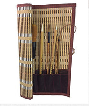Load image into Gallery viewer, Uigerl Shanlian Hubi Claborate-Style Painting Writing Brush Watercolor Chinese Calligraphy Brush Set Kanji Japanese Sumi Painting Drawing Brushes 11 Piece/Set+Roll-up Bamboo Brush Holder
