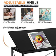 Load image into Gallery viewer, YAHEETECH 47"x 24" Drafting Table Drawing/Crafting Table/Desk Art Desk for Artists Tilting Tabletop Basic Drawing Painting Writing Station Studying Desk with Adjustable Tabletop & Pencil Ledge Black