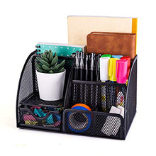 Load image into Gallery viewer, MDHAND Office Desk Organizer and Accessories, Mesh Desk Organizer with 6 Compartments + Drawer