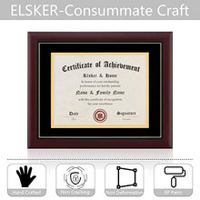 Load image into Gallery viewer, ELSKER&HOME 11×14 Certificate Frame - Solid Wood - Wide Molding - Luxury Black Velvet Mat - Semi-Tempered Glass - ONLY Fits 11×14 Document/Certificate (Velvet Mat,Black with Golden Rim)
