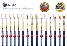 Load image into Gallery viewer, AIT Art Paint Brush Set - 15 Paint Brushes - Rounds, Flats - Handmade in USA for Trusted Performance with Oil, Acrylic, and Watercolor - Includes Canvas Brush Holder