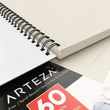 Load image into Gallery viewer, Arteza 9x12” Mixed Media Sketch Pad, 2 Pack, 110lb/180gsm, 120 Sheets (Acid-Free, Micro-Perforated), Spiral-Bound Pad, Ideal for Wet and Dry Media, Sketching, Drawing, and Painting