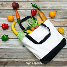 Load image into Gallery viewer, TOPDesign 1 | 3 | 6 | 12 | 24 Pack Super Strong Large 12oz Cotton Canvas Tote Bag, Reusable Grocery Shopping Cloth Bags, Fashionable Two-Tone Bags for Crafts, DIY Your Creative Designs (Pack of 1)