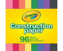 Load image into Gallery viewer, Crayola Construction Paper, School Supplies, 96 ct Assorted Colors, 9" x 12"
