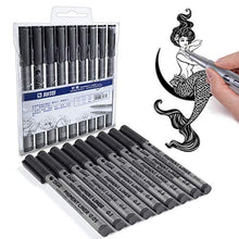 Load image into Gallery viewer, Xinpengniao Black Micro drawing Pens - Waterproof Archival Ink, Sketching, Anime, Illustration, Technical Drawing, Comic Manga Scrapbooking and School Using, fineliner pen 9Pcs/Set
