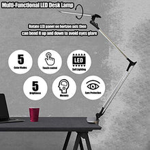 Load image into Gallery viewer, Amzrozky Workbench Light,Drafting Table Lamp for Artist,Architect LED Desk Lamp, Task Lamp with Clamp,Eye-Care Dimmable Office Light with 5 Color 5 Brightness,Touch Control,Memory Function,Silver