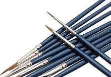 Load image into Gallery viewer, Artist Detail Brushes Script Liner Brushes - 10 Top Quality Weasel Hair (Red Sable) Detail Brushes + Liner Brushes for Decorative Artists and Those Requiring Quality Fine Round Pointed Paintbrushes