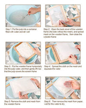 Load image into Gallery viewer, Caydo Paper Making Kit, Include A4 Size 9.8 x 13.4 Inch Wooden Paper Making Mould Frame Paper Making Screen, Nature Dried Flowers and Sponge for DIY Paper Craft