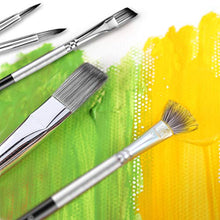 Load image into Gallery viewer, Adkwse Paint Brush Set,15 Pcs Artist Paintbrushes for Acrylic Oil Watercolor Canvas Gouache Body Face Easter Halloween Pumpkin Rock Painting Brushes Includes Pop-up Carrying Case
