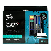 Load image into Gallery viewer, Mont Marte Calligraphy Set, 32 Piece. Includes Calligraphy Pens, Calligraphy Nibs, Ink Cartridges, Introduction Booklet and Exercise Booklet, Packaging May Vary