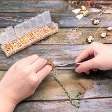 Load image into Gallery viewer, 1500 Pieces Jump Rings with Lobster Clasps and Jewelry Pliers for Jewelry Making Supplies Findings and Necklace Earring Repair (Gold)