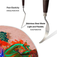 Load image into Gallery viewer, CONDA Palette Knife Painting Stainless Steel Spatula Palette Knife Oil Paint Metal Knives Wood Handle (Red 5 Piece)