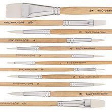 Load image into Gallery viewer, Jerry Q Art 12 PC White Synthetic Hair Round and Flat Paint Brush Set with Short Wood Handle for Acrylic, Watercolor and All Media JQ17931