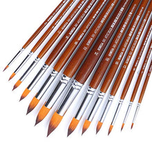 Load image into Gallery viewer, BOSOBO Pointed-Round Paint Brushes Set, 13pcs Professional Wood Handle Nylon Hair Artist Paintbrushes for Watercolor Acrylic Ink Gouache Oil Tempera Painting, Face Body Art, Craft and Paint by Number