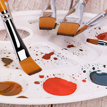 Load image into Gallery viewer, golden maple 6Pcs Japanese Nylon Flat Paint Brush Set Short Wooden Acrylic Handle for Oil Watercolor Acrylic Gouache Paints