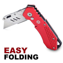 Load image into Gallery viewer, FC Folding Pocket Utility Knife - Heavy Duty Box Cutter with Holster, Quick Change Blades, Lock-Back Design, and Lightweight Aluminum Body
