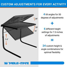 Load image into Gallery viewer, Table Mate XL TV Tray Extra Large Folding Table Adjustable to 6 Heights and 4 Angles for Eating, Laptop and Multipurpose Use (Slate Grey)