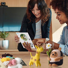 Load image into Gallery viewer, Needle Felting Beginner kit - Wool for Felting Cute Animals Kit Instruction Arts and Crats Easy Funny Family Project Included 3 in 1 Giraffe Racoon Hedgehog Needle Felting Starter