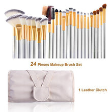 Load image into Gallery viewer, Make up Brushes, VANDER LIFE 24pcs Premium Cosmetic Makeup Brush Set for Foundation Blending Blush Concealer Eye Shadow, Cruelty-Free Synthetic Fiber Bristles, Travel Makeup bag Included, Champagne