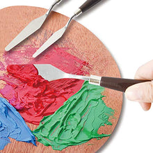 Load image into Gallery viewer, CONDA Palette Knife Painting Stainless Steel Spatula Palette Knife Oil Paint Metal Knives Wood Handle (Red 5 Piece)