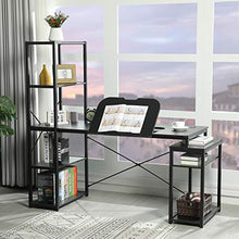 Load image into Gallery viewer, Sedeta Computer Desk with Drawing Table, 64" Large Desk with Shelves for Home Office, Art Table Drafting Desk with Storage, Art Craft Workstation with Bookshelf, Drafting Tables for Artists,Black