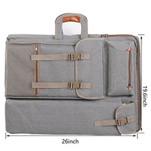 Load image into Gallery viewer, Tanchen 4K Canvas Artist Portfolio Carry Shoulder Bag Multifunctional Drawboard Bags for Drawing Sketching Painting (Gray)