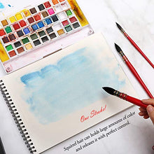 Load image into Gallery viewer, Dainayw Professional Watercolor Paint Brushes, Mop Round Squirrel Hair Paint Brush Set for Art Painting, Gouache, Artist Quality Supplies Red Handle (3 Brushes)