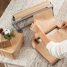 Load image into Gallery viewer, Paper Roll Cutter - Butcher Paper Dispenser - Heavy Duty 18 Inch Paper Roll Holder and Cutter - Sturdy Construction, Rubber Feet, Tabletop, Wall Mount, Serrated Edge - For Freezer Paper Roll and Kraft