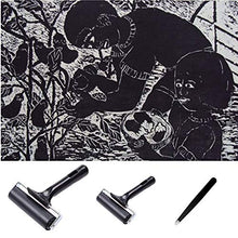 Load image into Gallery viewer, Accfore 3 Pack Soft Rubber Brayer, Rubber Glue Roller for Printmaking Ink Paint Block Stamping Gluing Wallpaper and Arts & Crafts(2.4 inch and 4 inch)