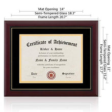 Load image into Gallery viewer, ELSKER&HOME 11×14 Certificate Frame - Solid Wood - Wide Molding - Luxury Black Velvet Mat - Semi-Tempered Glass - ONLY Fits 11×14 Document/Certificate (Velvet Mat,Black with Golden Rim)