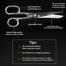Load image into Gallery viewer, Newness Fabric Scissors, Heavy Duty All Metal Stainless Steel Craft Scissors, Multi-Purpose Professional Sharp Shears for Tailor Dressmaker Craft Cutting Cloth Leather Canvas Denim Paper, 7.24 Inch