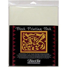 Load image into Gallery viewer, Black Ink Thai Mulberry Block Printing Paper Packs bleached mulberry