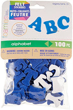 Load image into Gallery viewer, Darice FLT-1012 100Piece, Felties Felt Stickers, Royal Blue Alphabet