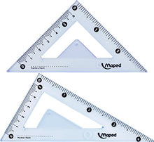 Load image into Gallery viewer, Maped Study Geometry 10 Piece Set, Includes 2 Metal Study Compasses, 2 Triangles, 6" Ruler, 4" Protractor, Pencil for Compass, Pencil Sharpener, Eraser, Lead Refill (897010)