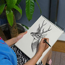 Load image into Gallery viewer, 9" x 12" Sketch Book, Top Spiral Bound Sketch Pad Hardcover, 2 Packs 100-Sheets Each (68lb/100gsm), Acid Free Art Sketchbook Artistic Drawing Painting Writing Paper for Kids Adults Beginners Artists