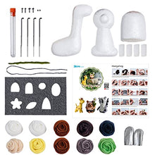 Load image into Gallery viewer, Needle Felting Beginner kit - Wool for Felting Cute Animals Kit Instruction Arts and Crats Easy Funny Family Project Included 3 in 1 Giraffe Racoon Hedgehog Needle Felting Starter