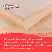 Load image into Gallery viewer, U.S. Art Supply 20" x 24" Birch Wood Paint Pouring Panel Boards, Gallery 1-1/2" Deep Cradle (Pack of 2) - Artist Depth Wooden Wall Canvases - Painting Mixed-Media Craft, Acrylic, Oil, Encaustic