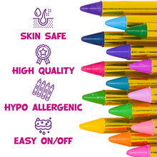 Load image into Gallery viewer, Face Paint Crayons for Kids, Blue Squid 36 Jumbo 3.25" Face & Body Painting Makeup Crayons, Safe for Sensitive Skin, 8 Metallic & 28 Classic Colors, Great for Birthdays & Halloween Makeup
