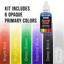 Load image into Gallery viewer, Master Airbrush Professional Cool Runner II Dual Fan Air Compressor Airbrushing System Kit with 6 Primary Opaque Colors Acrylic Paint Artist Set, 3 Airbrushes, Gravity and Siphon Feed - How to Guide