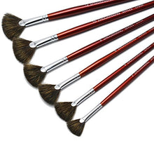 Load image into Gallery viewer, high-Grade Mink 6 pcs/Set Fish Tail Fan Shape Watercolor Gouache Acrylic Painting Pen Artist Oil Painting Brushes Art Supplies