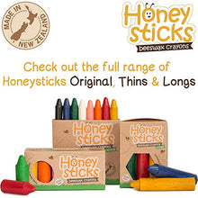 Load image into Gallery viewer, Honeysticks 100% Pure Beeswax Crayons Natural, Safe for Toddlers, Kids and Children, Handmade in New Zealand, For 1 Year Plus (12 Pack)
