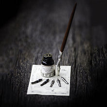 Load image into Gallery viewer, GC Antique Wooden Stem Pen Handcrafted Calligraphy Pen Set Dip Nib Pens-Writing Case With Black Ink Pen Holder Cartridges LL-18