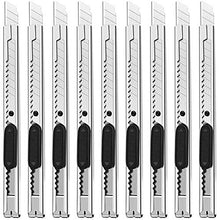 Load image into Gallery viewer, Safety box cutter knife 9pcs, Utility knife retractable box cutter, Box cutters retractable knife, Razor knife, Box knife, Cardboard cutter, Box opener, Utility knives, Boxcutter